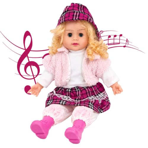 Image of SHAKTISM Poem Doll Small Singing Songs Doll - 50 cm Big Size Musical Plush Soft Doll with Sound, Cute Clothing Doll Toy for Kids & Toddlers, Gift for Girls Age 1-6 Years (Pink Jacket)