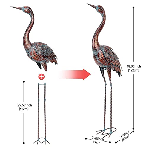 Chisheen Outdoor Garden Crane Statues And Sculptures Metal Yard Art Statue For Garden Decoration Large Size #TOP1