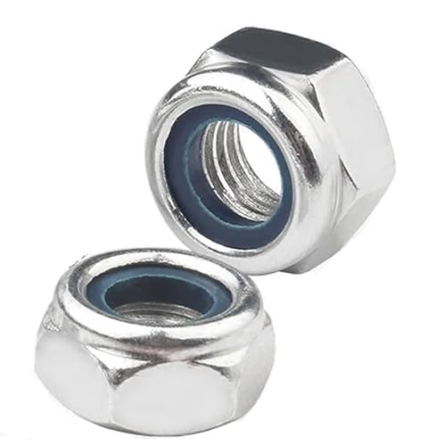 2/5/10/25/50 pièces M2 M2.5 M3 M3.5 M4 M5 M6 M8 M10 M12 M14 M16 304 En Acier Inoxydable Hexagonal Nylon Insert Contre-Écrou Auto-bloquant Contre-Écrou(M2.5 (50pcs))