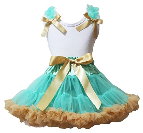 Vestido camisa blanca de niña con falda azul cómoda para juego y paseo