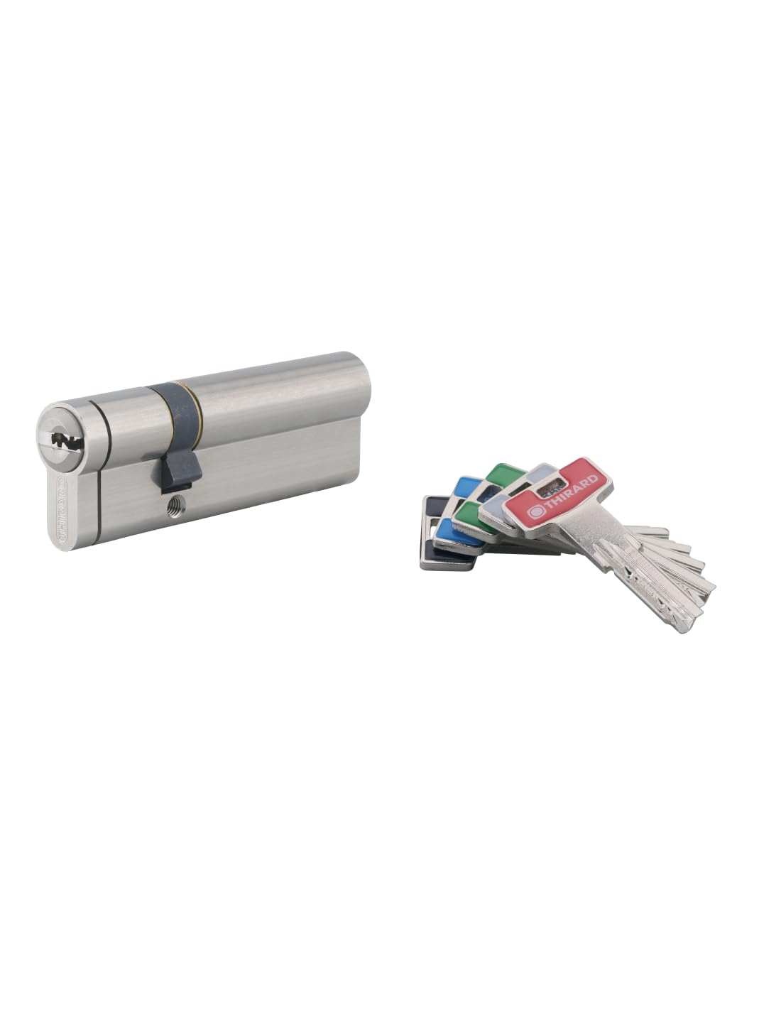 Double Entry Lock Cylinder, 30 x 60 mm, Nickel, Anti-Tear, Anti-Drill, Anti-Pick, 5 Keys, High Security