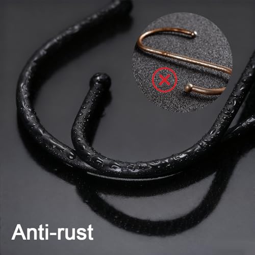 Lxtness 20 Stück S Haken Schwarz, Edelstahl Haken Zum Einhängen, S Hacken Klein Schwerlasthaken Doppelhaken Aufhängehaken für Garderobe, Küchenhaken, Garderobe,Kleiderstange