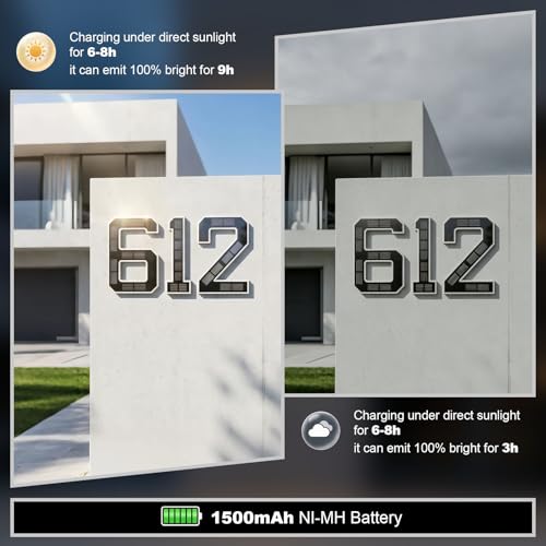 FYRGIA 9 Inch Solar Powered House Numbers for Outside Light Up Address Sign by FYRGIA - Used condition - Image 4