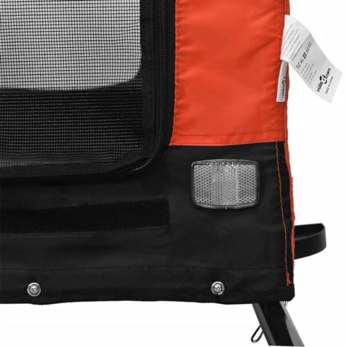SKM Fahrradanhänger Hunde Orange und Schwarz Ox -Gewebe & Eisen,Tier- & Haustierbedarf,Haustierbedarf,Pet-Stroller,Orange,8.75KG,94019