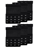 Women Bras Strap Extension Elastic Bra Extender 4 Hook for Plus Size Black 6pcs