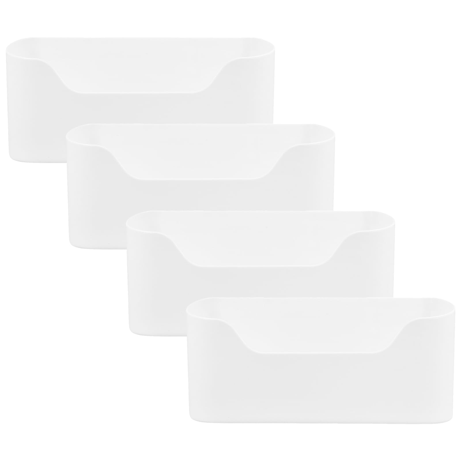 4pezzi Contenitori Organizer per Porta e Ripiano Frigorifero in Plastica Bianca per Organizzazione Salsa Yogurt Snack e Conservazione Alimenti