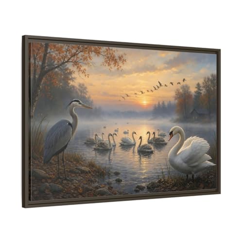 Toile oiseaux du lac d'automne à suspendre au-dessus d'une console
