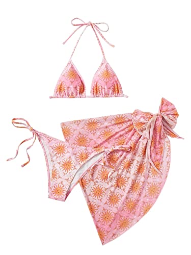 WDIRARA-Womens-3-Pack-Sun-Print-Halter-Backless-Tie-Side-Bikini-Swimsuit-Set