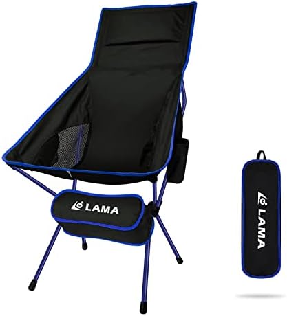 MLA Folding Camping Chairs, LAMA Lightweight Camping Chairs, Portable Collapsible Packable Camp Chair, Compact Backpacking Camp Chairs with Carry Bag for Outdoor, Camp, Fishing, Hiking, Beach, Picnic