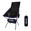 LAMA Camping Chair High Back Folding Chair Folding Fishing Chair Compact Beach Chair Ultralight Folding Chair Outdoor Chair with Carry Bag for Camping Tents Picnic Hiking Sunbathing Blue