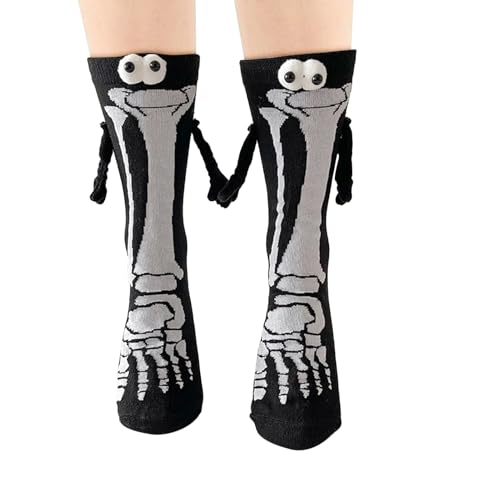 Jongyumo Calcetines de compresión de Halloween, calcetines de compresión esqueleto, calcetines festivos elásticos para mujeres, hombres, niños, adolescentes, niñas, adultos, familia