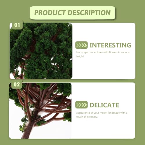 Image of Housoutil Model Scenery Landscape Trees 20 Pcs Miniature Tree Models 1.18-3.15 in Dark Green Diorama Artificial Tree for N Scale Train Layout Model Landscape Scenes Crafts
