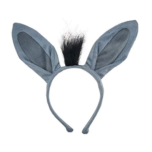 Diadema de Oreja de Burro Accesorio Disfraces de Animales para Niños (Gris)