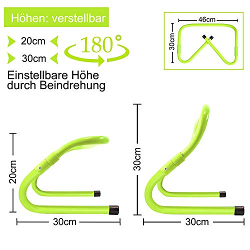 CEEDIR 6er Set Speed/Agility Training Hürden Höhenverstellbar 20/30 cm Trainingshürden Fußball Multi-Sport Trainingshilfe Koordinationstraining Beweglichkeits für Kinder Grün