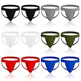 Jenaai 12 Pcs Men's Athletic Supporter L Size Elastic Performance Jockstrap Breathable Cotton Athlet