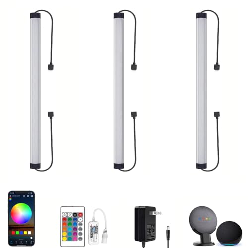 LAIFUNI Under Cabinet LED Lighting, Dimmable Under Counter Lights, WiFi Smart Controlled,RGB,12 Inch, Multicolor Linkable Lamps with Remote Control, Compatible with Alexa Google Home (3 Pack)