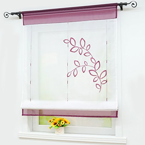 Joyswahl Raffrollo Voile Raffgardinen mit Tunnelzug Luisa Bändchenrollos...