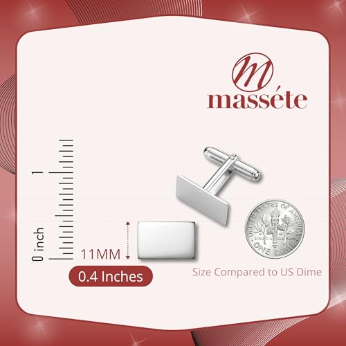 MASSETE Sterling Silver Cufflinks for Men Personalized with Engraved Initials or Name Gift for Men - Made in Italy2