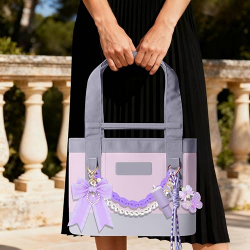 Image of Tote Bag Accessories for YETI Camino 20 /35 /50 Bogg Bags Pearl Bow Purple