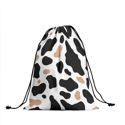 Image of Nerxy Cow Print Gymnastics Grip Bag - Cowhide Grips Bags Animal Drawstring Gym Bag for Gymnasts Cow Gym Pouch Bags Adjustable