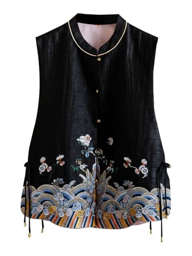 Chaleco bordado de seda HangErFeng tradicional de nube fragante para mujer 347