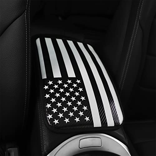 Aicel Car Center Console Pad, American Flag Car Armrest Seat Box Cover Protector, Carbon Fiber Pu Leather Armrest Cover, Auto Patriotism Interior Accessories Fit For Most Vehicle, Suv, Truck #TOP5