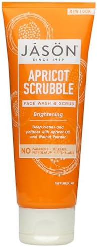 Jason Face Wash & Scrub, Brightening Apricot Scrubble, 4 Oz