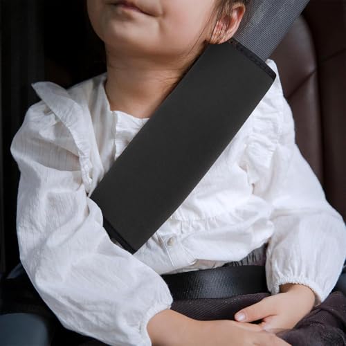 Image of YR Seat Belt Cover for Kids, Soft Comfort Seat Belt Cushion for Children, Cute Cartoon Pattern Car Seat Belt Pads Cover for Girls and Boys, 1 Pack (Black)
