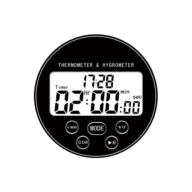 Timer Circular Temperature Humidity Meter with Indoor Digital Display