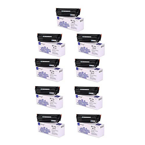 Image of 12A Toner Cartridge for HP 12A Q2612A High Yield Compatible for HP LaserJet M1005 MFP,1020,1010 /1012 /1018 /1022 /1022n /1022NW /3015 /3020 /3030 /3050 /3050z /3052 /3055 /M1319 /M1319F MFP (9 PCS)