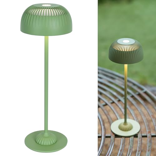 LuminexDesigns Lampada da Comodino Touch, Lampada da Tavolo Senza Fili Dimmerabile, Ricaricabile con Batteria 5200mAh, 3 Modalità di Colore, Luce Atmosferica IP54 per Camera da Letto e Casa, Verde