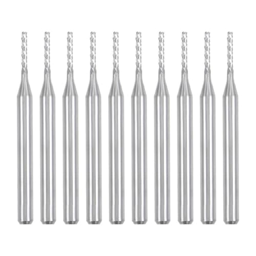 SPORTARC Brocas de carburo, brocas de enrutador PCB, brocas de grabado CNC para placas de circuito, diámetro de corte de 1,2 mm, juego de 10 piezas, para máquinas PCB y fresadoras CNC