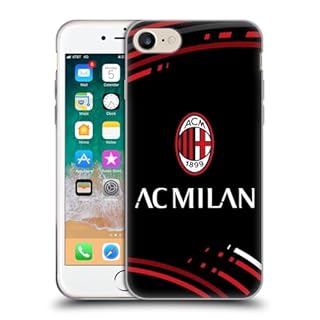 Head Case Designs Licenza Ufficiale AC Milan Curvato Modelli Cresta Custodia Cover in Morbido Gel Compatibile con Apple iPhone 7/8 / SE 2020 & 2022