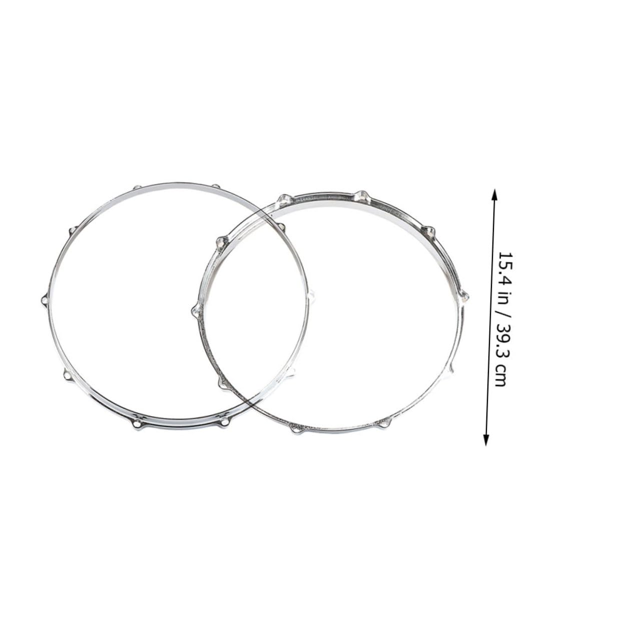 Abaodam Snare Drum Metal Rings 10 Hole Side Hoops Replacement Parts for Percussion Instruments Set of 2