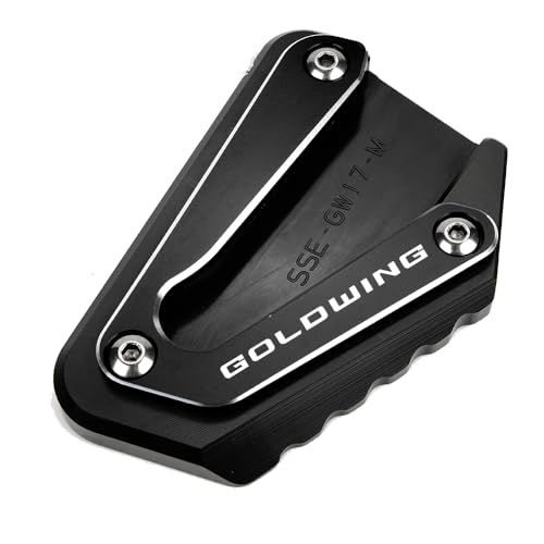 MOWOK For Goldwing GL1800 2002-2017 and 2018-2025 Goldwing GL1800 1800 Motorcycle Side Stand Extension Kickstand foot Pad (Year 2002-2017 (Black))