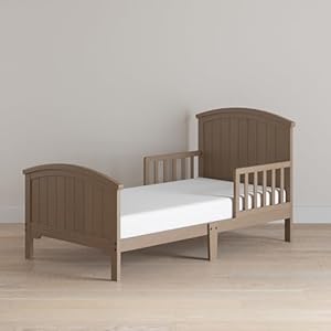   Child-Craft-Hampton-Arch-Top-Toddler-Bed-for-Kids-with-Guard-Rails-Low-to-Ground-Design-Made-of-Pinewood-Featuring-Clean-Lines-to-Match-Any-Decor-Dusty-Heather