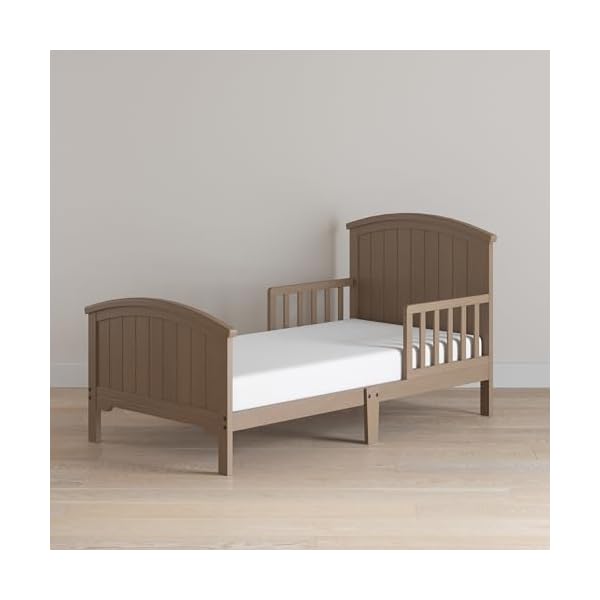   Child-Craft-Hampton-Arch-Top-Toddler-Bed-for-Kids-with-Guard-Rails-Low-to-Ground-Design-Made-of-Pinewood-Featuring-Clean-Lines-to-Match-Any-Decor-Dusty-Heather