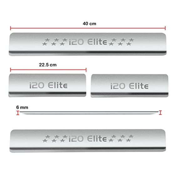 Image of Door Sill /Foot Step Stainless Steel Plates with I-20 Elite (Model 2014-2017)(Set of 4 Pcs)