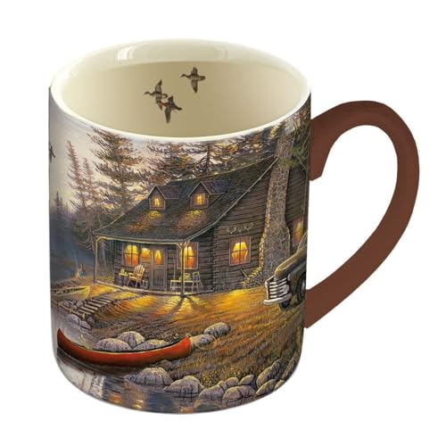 Taza Lang Lake Retreat de cerámica 14 oz multicolor miniatura 4