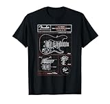 Fender Stratocaster Diagram Boxes Guitar Tシャツ