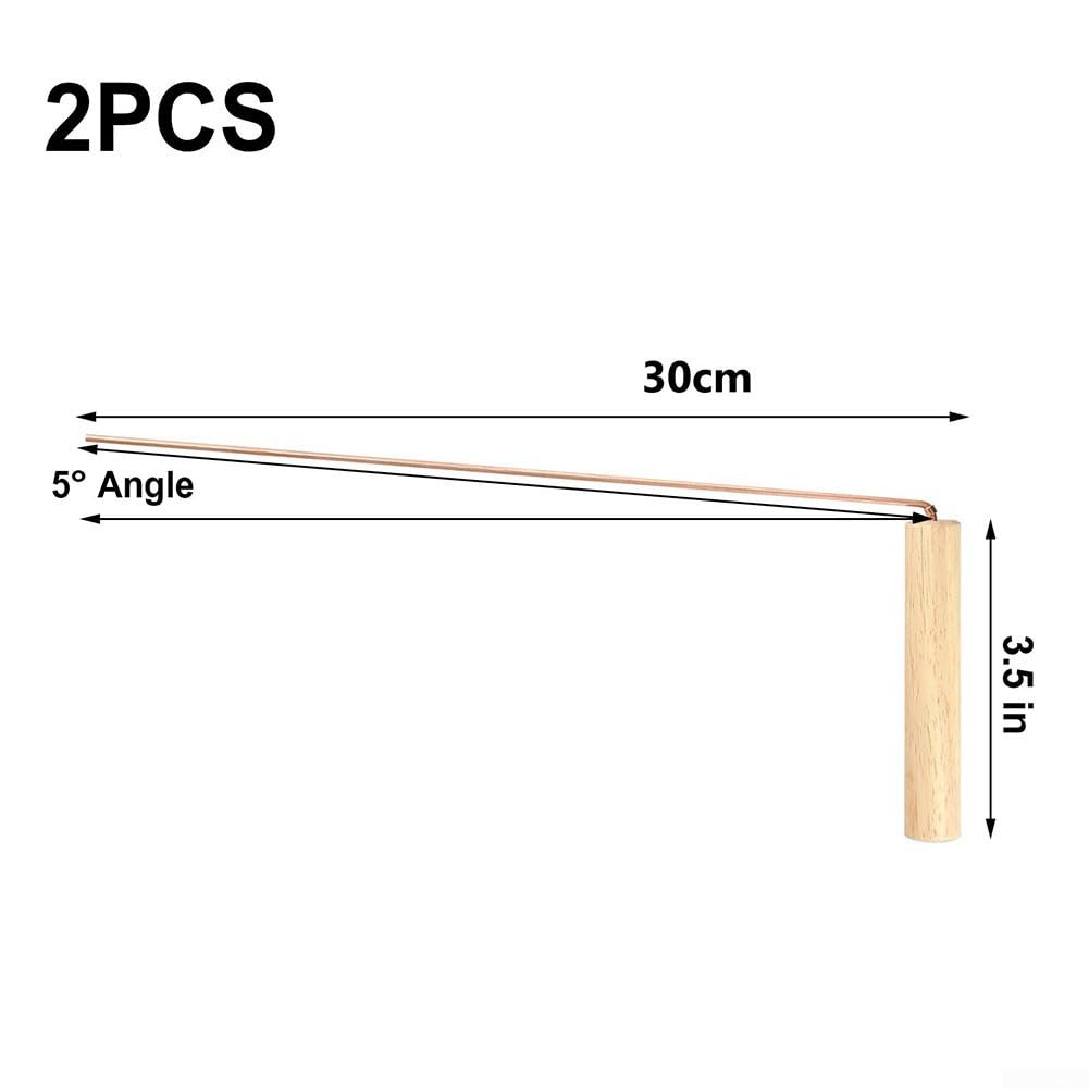 ZYWUOY Kit de tiges de radiesthésie en cuivre, 2 tiges de détection, sonde en cuivre pour trouver un trésor d'eau, outil de sondage en métal