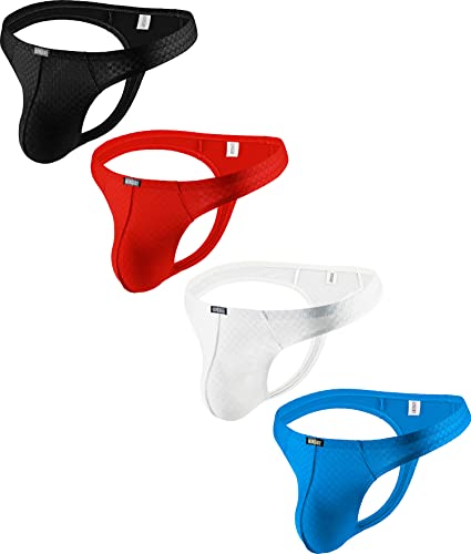 iKingsky Men's Spandex Bulge Thong Sexy Low Rise Underwear Swimming T-back Under Panties for Men