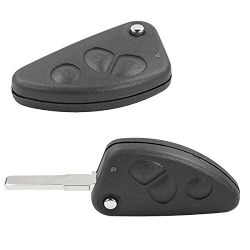 Carcasa Llave Carcasa Mando a distancia 3 teclas y hoja Alfa Romeo 147 156 166 GT chiavit rodillos concha llaves Coche Repuesto Logo sin electrónica y Transponder