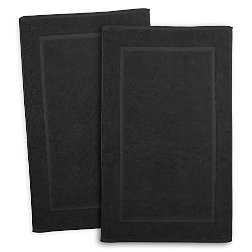 Image of Hearth & Harbor Bath Towels - 100% Ring Spun Cotton Luxury Towels - Ultra Soft & Highly Absorbent, Bathroom Towels. Floor Mat, Black