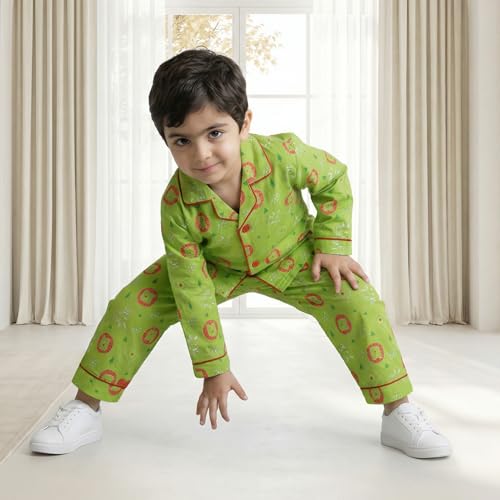 Image of CLAP Kids Cotton Printed Full Sleeves Night Suit