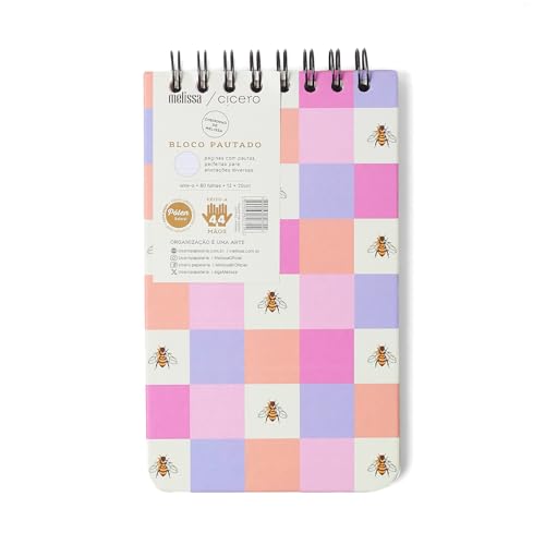 Bloco Wire-O Melissa Pautado 12X20 Casinha Das Abelhas, Cicero