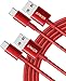 USB Type C Cable, Anker [2-Pack 6Ft] Premium Nylon USB-C to USB-A Fast Charging Type C Cable, for Samsung Galaxy S10 / S9 / S8 / Note 8, LG V20 / G5 / G6 and More(Red)