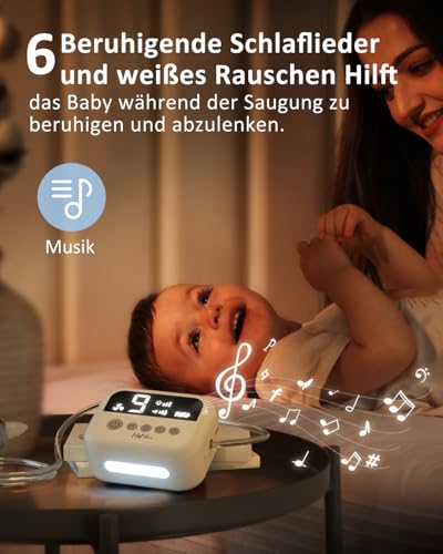 Nasensauger Baby Elektrisch |Elektrischer Nasensauger für Babys 9 Saugstärken Nasensekretsauger Baby Staubsauger Wiederaufladbar Mit Licht und Beruhigender Musik Sicher Effizient Sanft