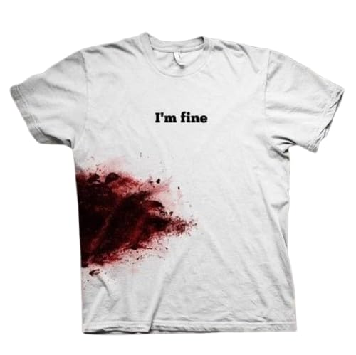 Image of FAYEEM Enterprises I'm Fine Graphic Printed T-Shirt | Unisex White Cotton Tee Print | Casual Wear for Mens & Boys
