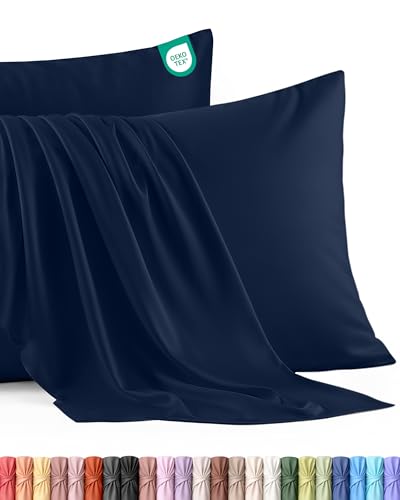 Utopia Bedding 2 Pack Pillow Cases OEKO-TEX Standard Size 50x75 cm 100% Brushed Microfiber Housewife Pillowcases with Envelope Closure, pillows not included, Wrinkle, Fade, & Stain Resistant - Navy